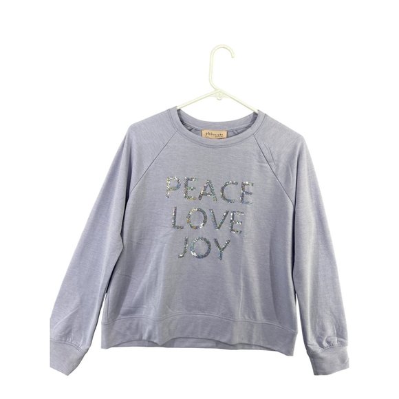 Philosophy Tops - PHILOSOPHY Lavender "Peace Love Joy" NWT Women's Sweatshirt Size S